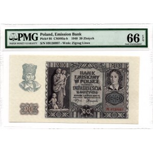 20 złotych 1940 - H - PMG 66 EPQ