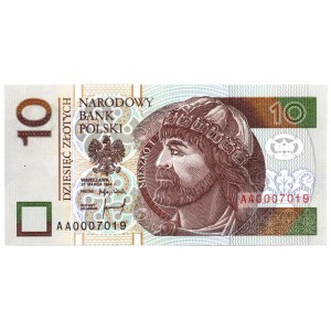 10 złotych 1994 - AA 0007019 - druk TDLR Londyn