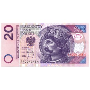 20 złotych 1994 - AA 0043464 - druk TDLR Londyn