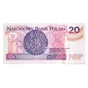 20 złotych 1994 - AA 0003351 - druk TDLR Londyn