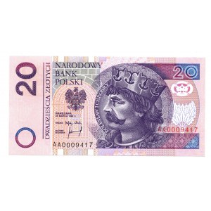 20 złotych 1994 - AA 0009417 - druk TDLR Londyn