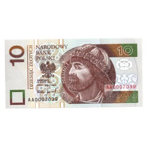 10 złotych 1994 - AA 0007039 - druk TDLR Londyn