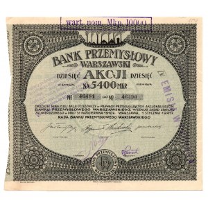 Bank Przemysłowy Warszawski - Em. 2 - 10 x 540 mkp 1921 -