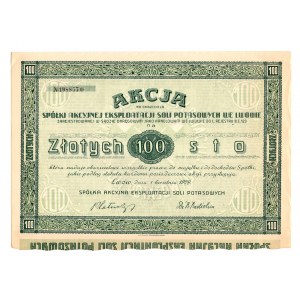 Spółka Akcyjna Eksploatacji Soli Potasowych - Lwów - 100 zł. 1929