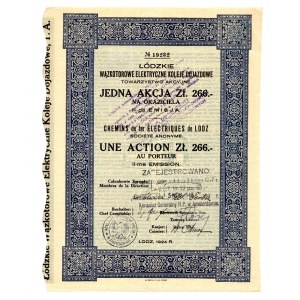 Łódzkie Wąskotorowe Elektryczne Koleje Dojazdowe Tow. Akcyjne - 1 x 266 zł. 1924