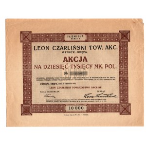 Leon Czarliński Tow. Akc. Ostrów-Kępa - 1 x 10 000 marek polskich 1923