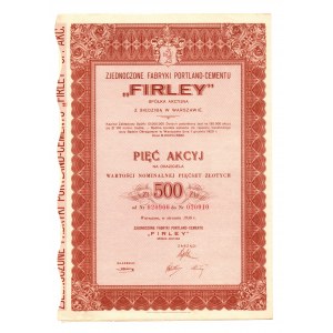 Zjednoczone Fabryki Portland-Cementu FIRLEY - 5 x 500 złotych 1938