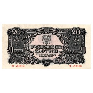 20 złotych 1944 - TT - obowiązkowe - banknot z kolekcji LUCOW