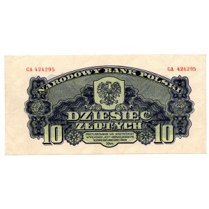 10 złotych 1944 - CA - obowiązkowym - banknot z kolekcji LUCOW