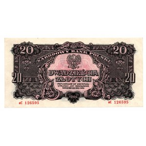 20 złotych 1944 - aC - obowiązkowe - banknot z kolekcji Lucow