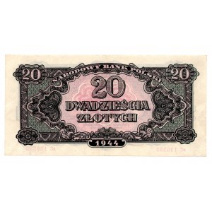 20 złotych 1944 - aC - obowiązkowe - banknot z kolekcji Lucow
