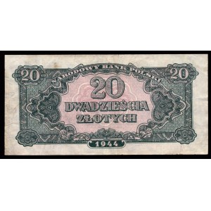 20 złotych 1944 - AA - obowiązkowym - banknot z kolekcji LUCOW