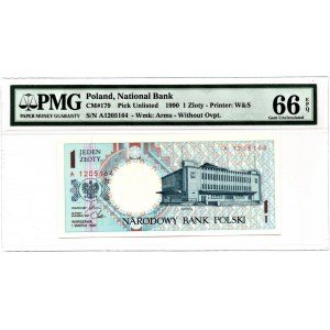 Miasta Polskie - Gdynia -1 złoty 1990 - A - PMG 66 EPQ