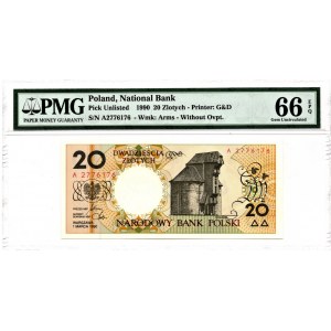 Miasta Polskie - Gdańsk - 20 złotych 1990 - A - PMG 66 EPQ