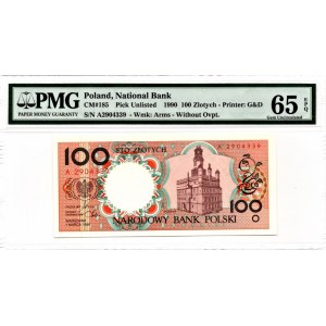 Miasta Polskie - Poznań - 100 złotych 1990 - A - PMG 65 EPQ
