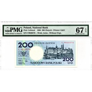 Miasta Polskie - Kraków - 200 złotych 1990 - C - PMG 67 EPQ