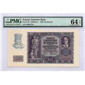 20 złotych 1940 - A - PMG 64 EPQ