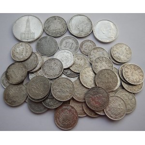 NIEMCY - zestaw 53 monet srebrnych (1905 - 1939)
