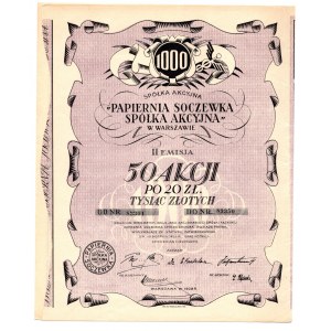 Papiernia SOCZEWKA S.A. w Warszawie- Em. II. - 50 x 20 złotych 1928 -