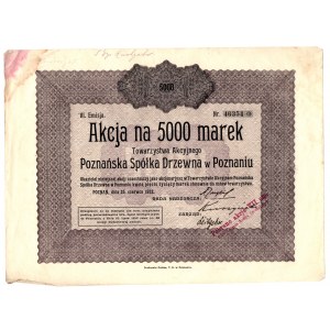 Poznańska Spółka Drzewna - Em. VI - 5000 marek 1922 -