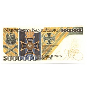 5 000 000 złotych 1995 - replika projektu banknotu nie wprowadzona do obiegu