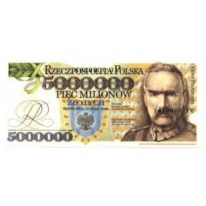 DESTRUKT - 5 000 000 złotych 1995 - replika projektu banknotu nie wprowadzona do obiegu