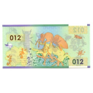 DESTRUKT - polimerowy banknot testowy PWPW - Pszczoła Miodna 012 - nr 0000001