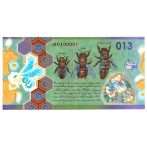 Polimerowy banknot testowy PWPW - Pszczoła Miodna 013 - nr 0100001