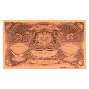 Reprodukcja projektu 100 złotych (1925) autorstwa Pawła Stellera