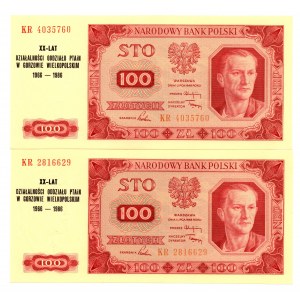 2 x 100 złotych 1948 - KR - z nadrukami okolicznościowymi