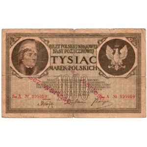 1000 marek polskich 1919 - pieczęć firmowa Danzig