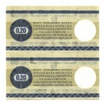 PEWEX - zestaw 4 bonów towarowych - 5 oraz 20 centów 1979 z numerami po kolei -