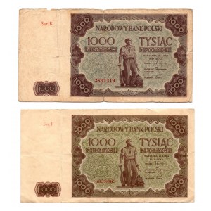 2 x 1000 złotych 1947 - odmiany kolorystyczne