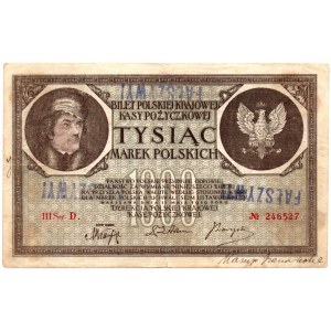 1000 marek polskich 1919 -III Ser. D - fałszerstwo z epoki
