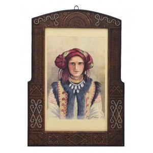 Huzul-Rahmen [mit Porträt eines Huzul-Mädchens].