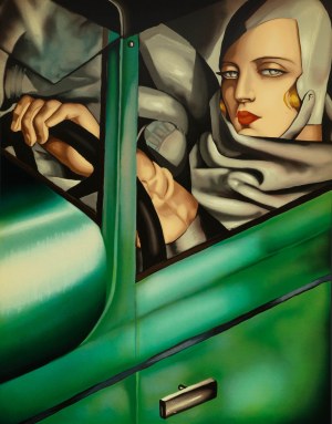 Tamara Łempicka (1898 Warszawa - 1980 Cuernavaca), Autoportret w zielonym bugatti
