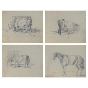 Piotr MICHAŁOWSKI (1800-1855), Skicář - Náčrtky koní, dobytka a dalších.