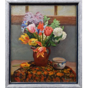 Jan Kazimierz DZIELIŃSKI (1894-1955), Still life with a bouquet of flowers