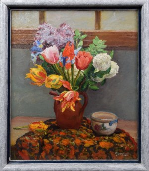 Jan Kazimierz DZIELIŃSKI (1894-1955), Martwa natura z bukietem kwiatów