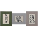 Wlastimil HOFMAN (1881-1970), Zestaw trzech autolitografii - Dziecko, Chrystus przy słupie, Autoportret