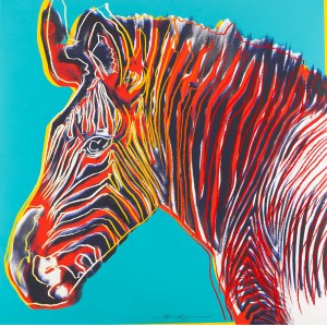 Andy Warhol (1928 Pittsburg - 1987 New York), Zebra Grevyho ze série Ohrožené druhy, 1983