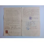 CONTRACT OF PURCHASE AND SALE TAX OFFICE STARA SÓL EDMUND BAZLEWICZ NOTARY PRE-WAR 1910, STAMP