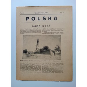 CZASOPISMO POLSKA, JASNA GÓRA, PAŹDZIERNIK 1935 R