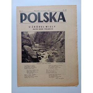POĽSKÝ ČASOPIS, U ŹRÓDŁA WISŁA MATKA POĽSKÝCH RIEK, JÚN 1936