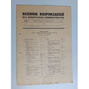 DENNÍK NARIADENÍ PRE GENERÁLNE GUBERNIUM 27. JANUÁRA 1944