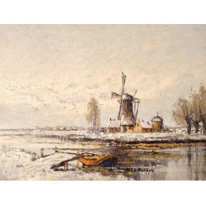 Wim van NORDEN , WINTER HOLENDER LANDSCAPE WITH WINDOWS