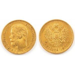 5 RUBLES IN GOLD, Russia, 1898, Nicholas II