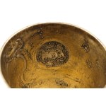 ROKOKOWY KUBEK Z MONETAMI, Polska, Toruń, Johann Samuel Meschke (Möschke) (?), po 1762, Srebro, złocenie, waga 146,84 g, wys. 9 cm
