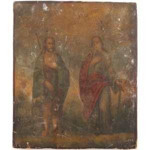 Ikona svatých Jana Křtitele a Tacita, Rusko, 19. století.