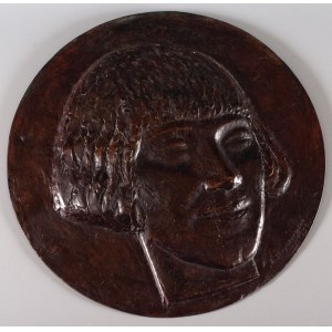 Franciszek STRYNKIEWICZ, MEDAILLE IM ART DECO-STIL MIT KOPF EINES MÄDCHEN, 1930